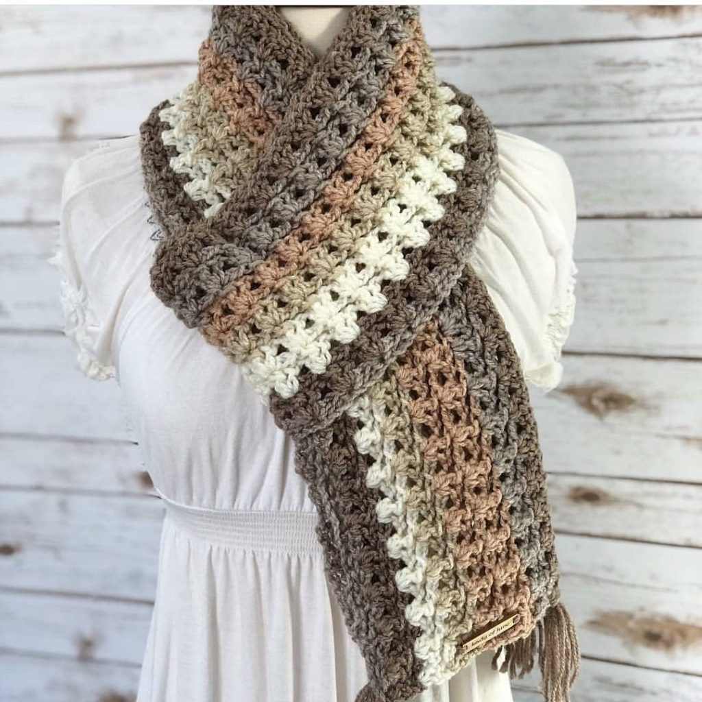 Different and Cute easy FREE Crochet Scarf pattern images for 2019